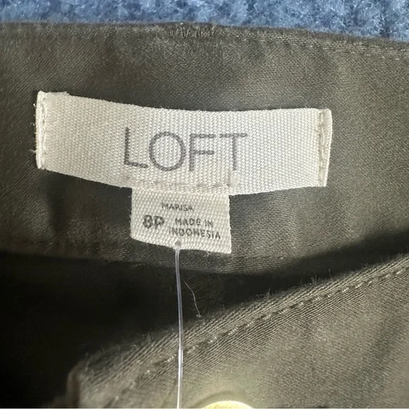 Loft Petites NWT Olive Green Marisa Skinnny Pants with Zippers Size 8P - Picture 6 of 11